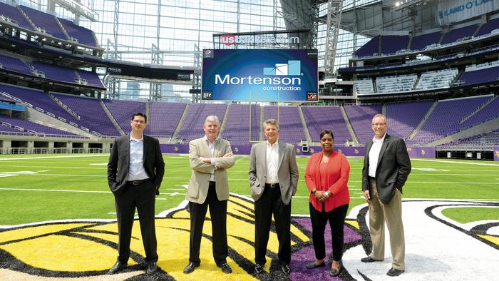 Workers assemble U.S. Bank Stadium's longship sculpture (Photos