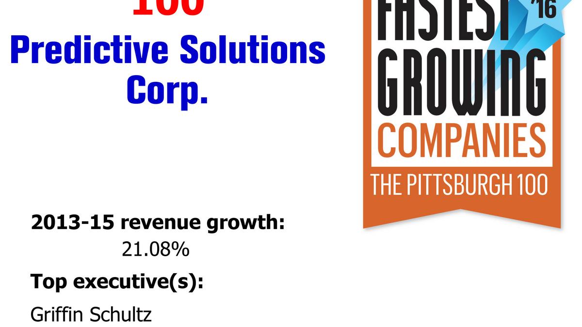 Here are the 100 fastestgrowing companies in Pittsburgh Pittsburgh