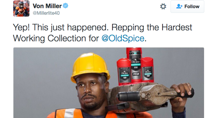 P&G signs Super Bowl MVP Von Miller as next 'Old Spice Guy