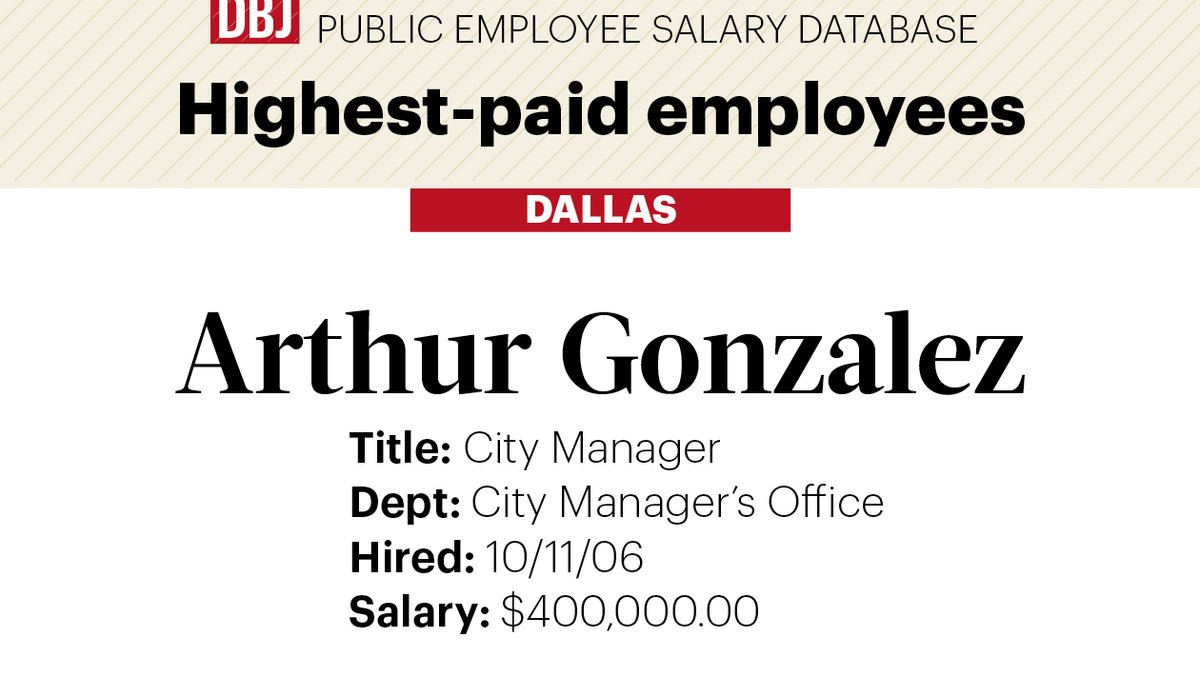 Salary Tracker North Texas Public Salary Database Dallas highestpaid city employees