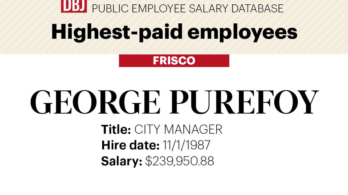 Salary Tracker North Texas Public Salary Database Frisco highest
