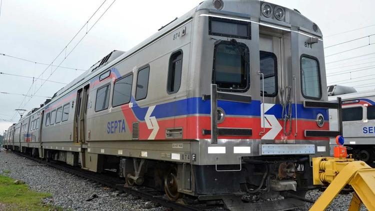 In this NewsWorks file photo, SilverLiner V-s are stationed outside SEPTA's Overbrook Maintenance Facility, waiting to be serviced.