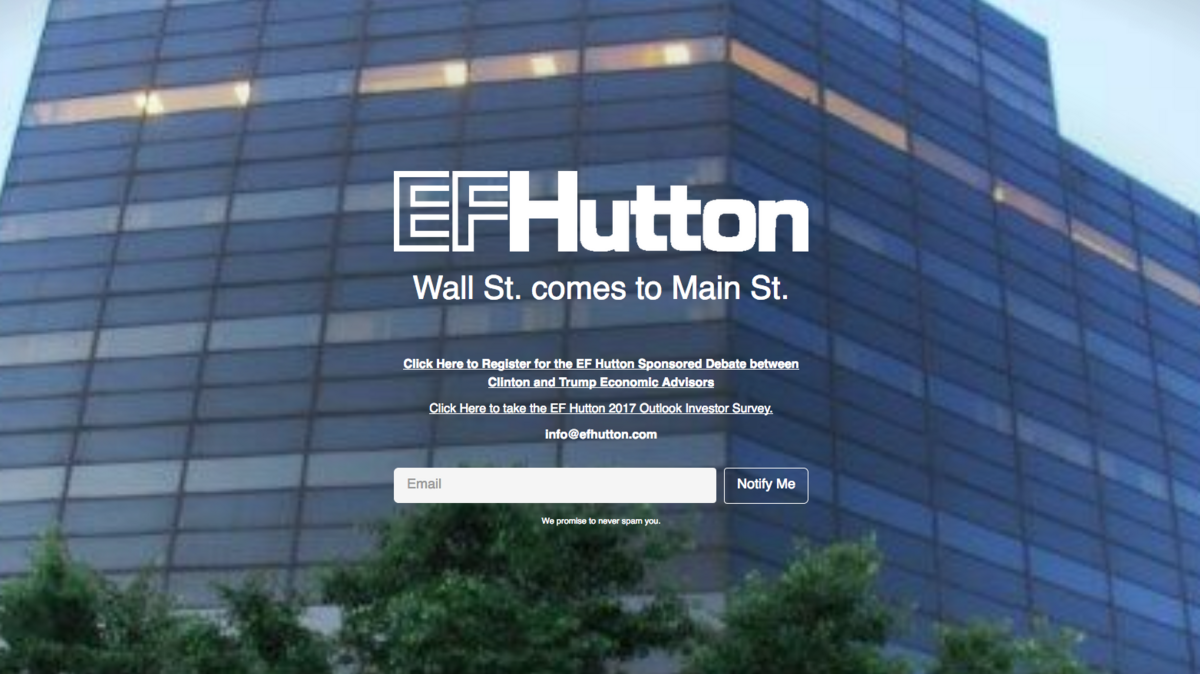 E.F. Hutton unveils first line of products Dayton Business Journal