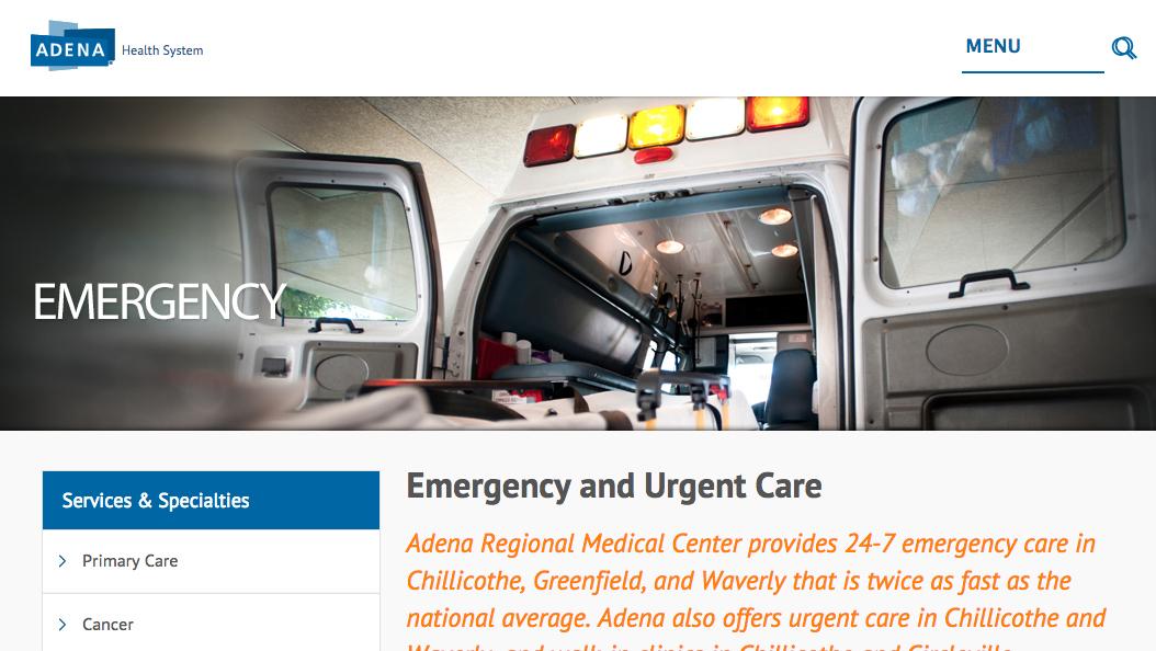 Chillicothebased Adena Health System plans 36M ER expansion following