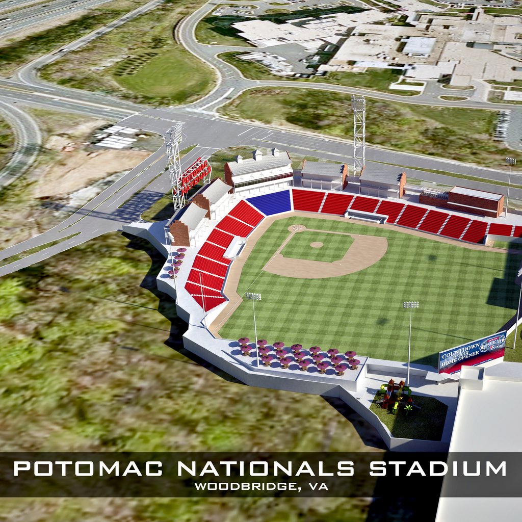 Aerial view of the new Fredericksburg Nationals stadium