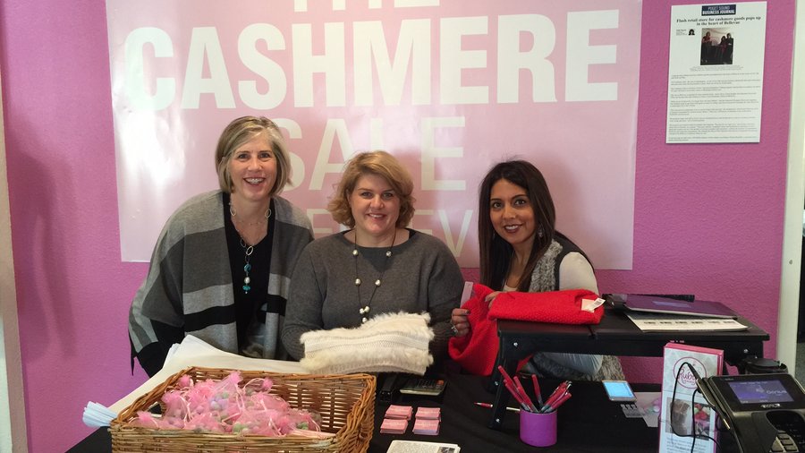 The Cashmere Sale, a popup luxury cashmere store in Bellevue, shares space with The Ruby Room
