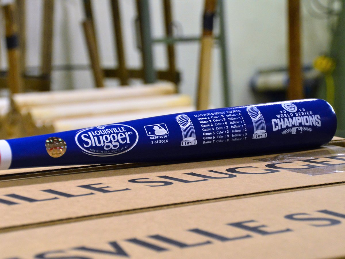 Cubs 2016 World Series Champions Team Signature Bat