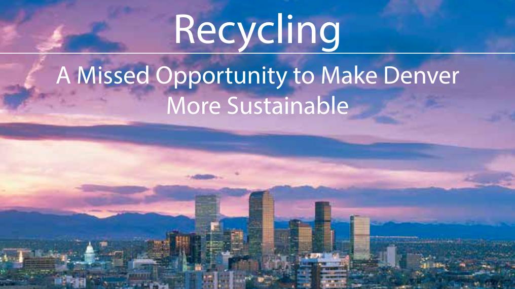 Report trashes Denver's recycling record Denver Business Journal