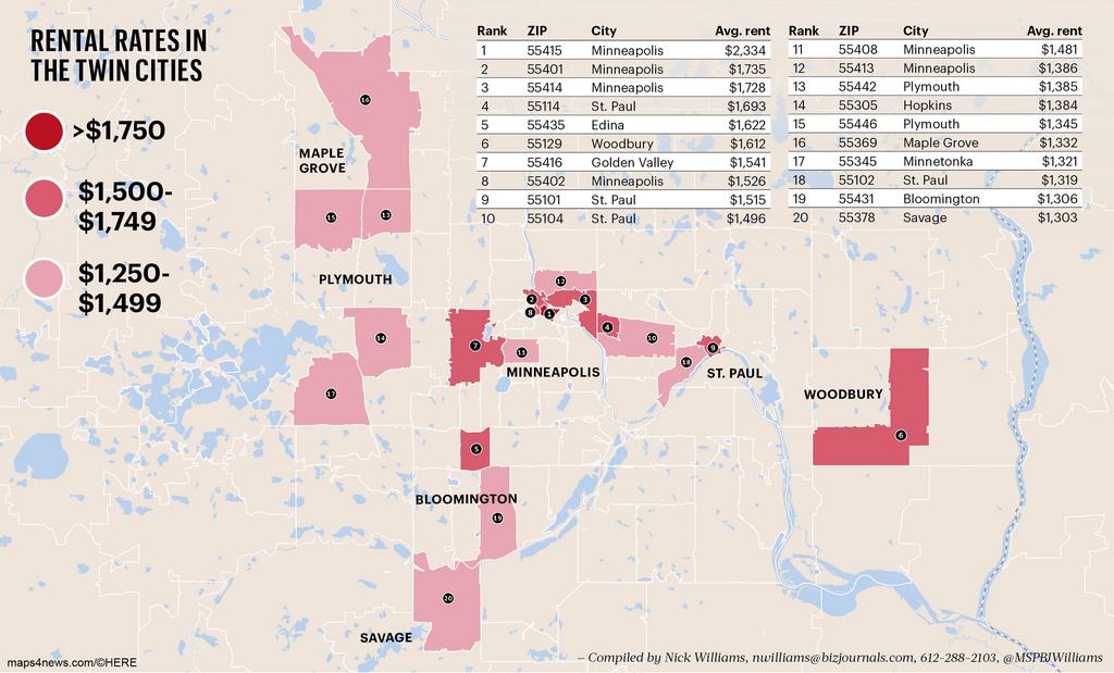 Twin Cities renters pay the most to live in these ZIP codes (Map) - Minneapolis / St. Paul ...