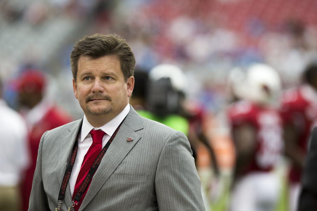 Arizona Cardinals vice president Michael Bidwell, left, and