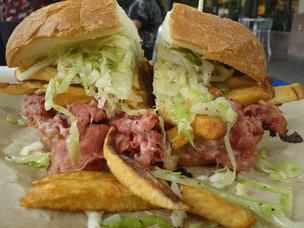 Bronx Bomber pastrami sandwich at Wicked 