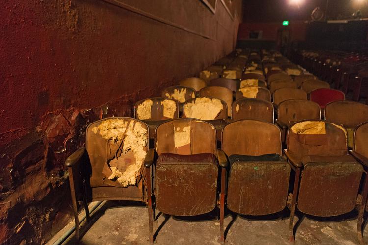 Inside the Apex Theatre, Baltimore's only adult cinema slideshow
