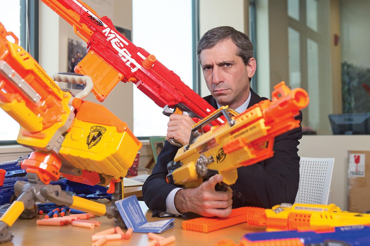 Videology CEO Scott Ferber's 'out of hand' Nerf gun collection in the office - Baltimore Business