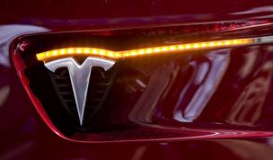 Tesla said it is now producing 550 Model S electric sedans per week.