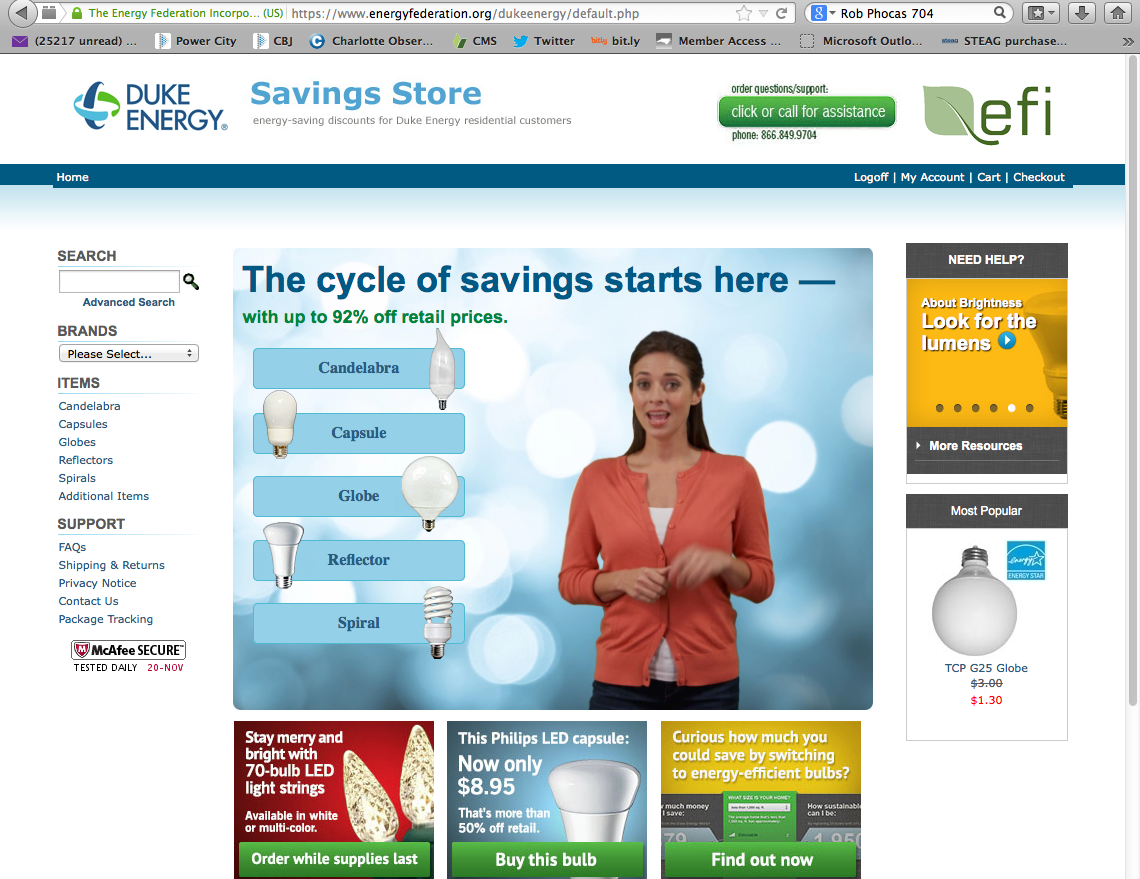 DUK offers online discounts for energy saving bulbs Charlotte