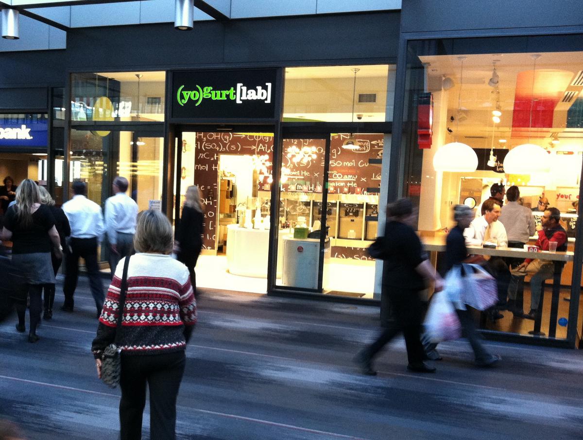 Yogurt Lab going into The Walkway development in Uptown Minneapolis