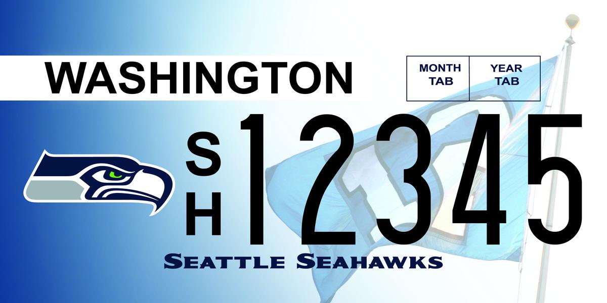 Seattle Seahawks Metal License Plate