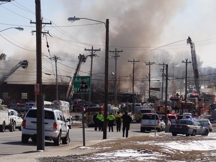 Updated Photos of fire in downtown Greensboro that injured four