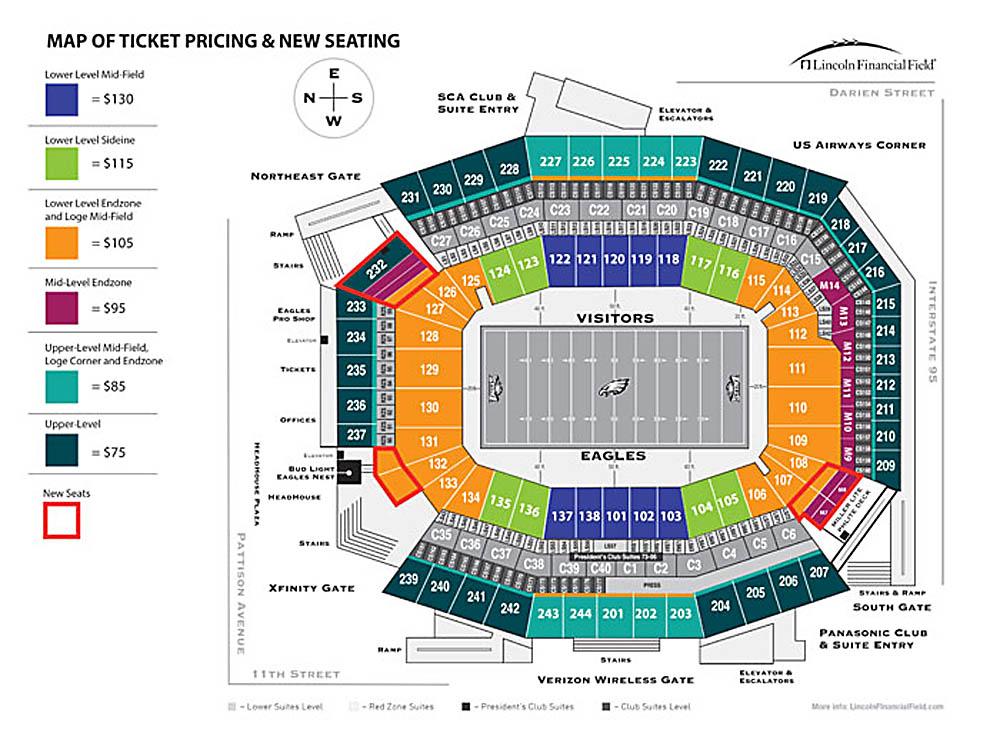 Seating Bowl Diagram - Lincoln Financial Field