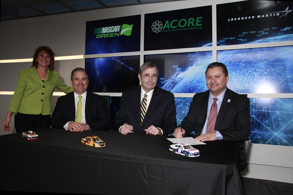Nascar Joins Forces With Lockheed Acore On Going Green Orlando From Left To Right Mike Lynch Vice President Of Green Innovation For Nascar