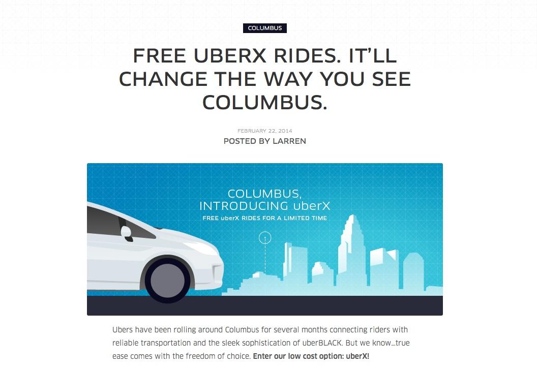 Uber launches lowcost vehicleforhire service in Columbus Columbus