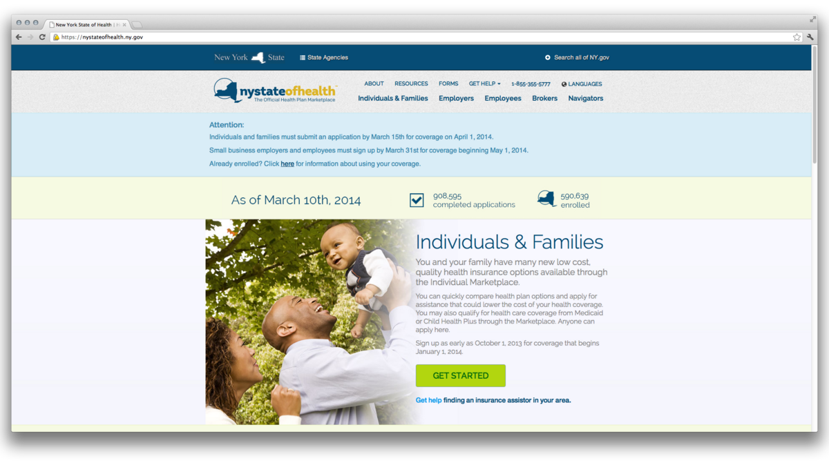 NY continues growth on health insurance exchange set up by federal