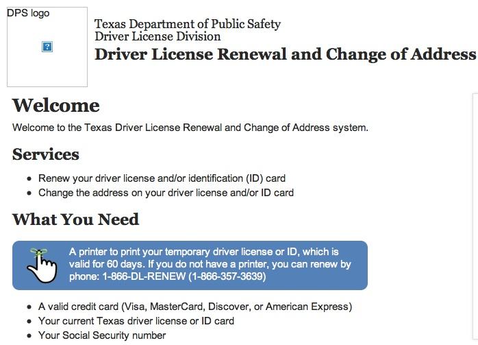 Change Of Address Texas Id Card