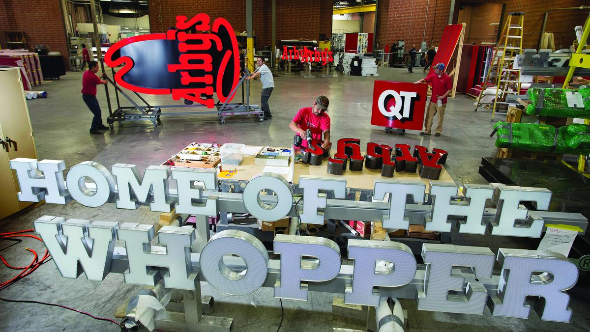 From Hardee’s to Wells Fargo, familyowned Allen Industries has put companies’ names up in