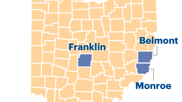 Belmont and Monroe counties are where drillers are finding the most success lately drilling in the Utica shale.