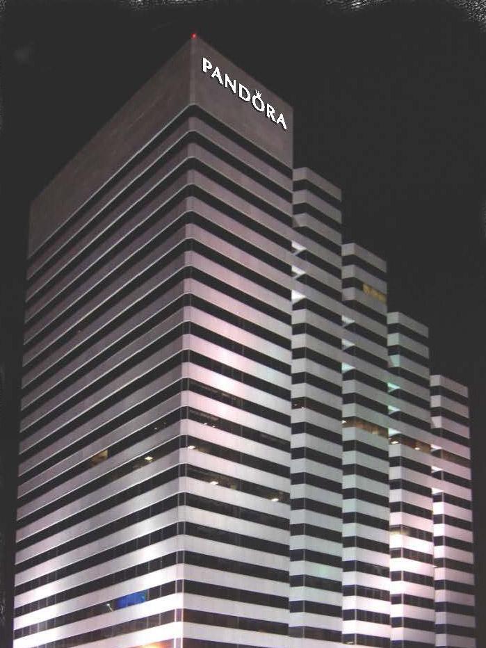 Here's what Pandora Jewelry's new sign atop 250 W. Pratt St. will look