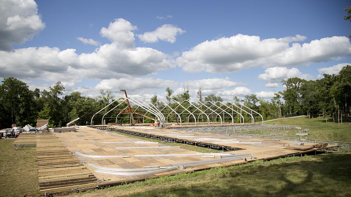 Classic Tents brings in 200 semitrailers to create a 'city' for PGA