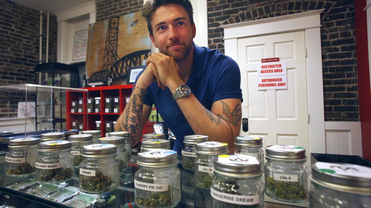 Pot in Oregon Inside Cannabliss, a firehouseturnedpot dispensary