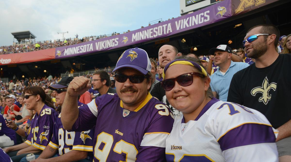 Scenes from the first Minnesota Vikings game of 2014 at TCF Bank