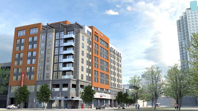 Downtown Raleigh Preps For New 9 Story Hotel Triangle Business Journal A Artist Rendering Of The Proposed 9 Story Residence Inn By Marriott Hotel In Downtown