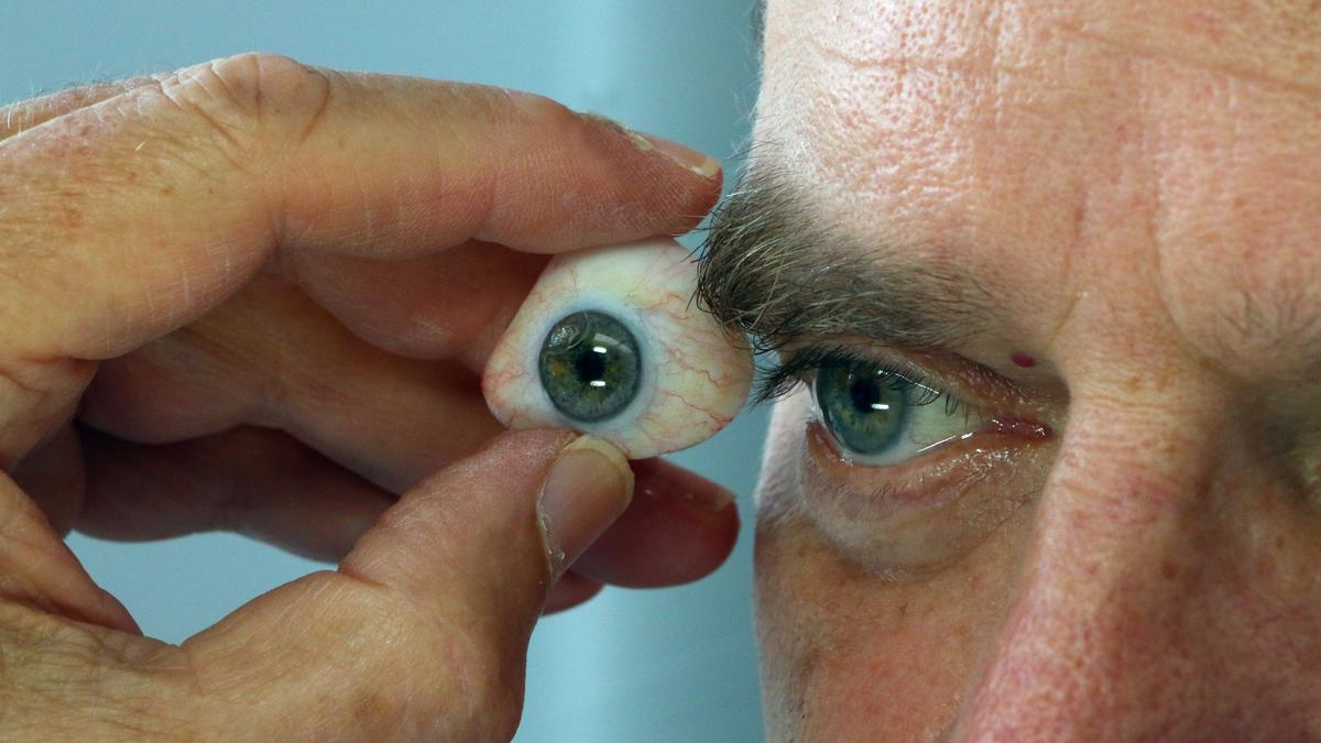 Fred Harwin hand paints highly detailed prosthetic eyes