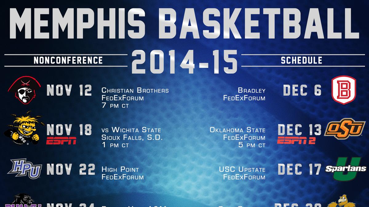University of Memphis Tigers announce nonconference basketball
