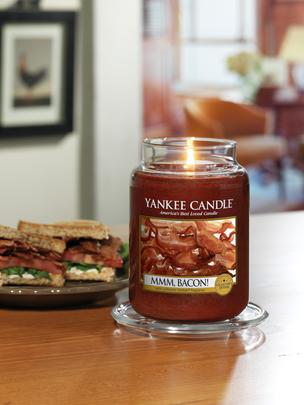 Yankee Candle has added a bacon-scented candle to its Man Candles lineup this year.