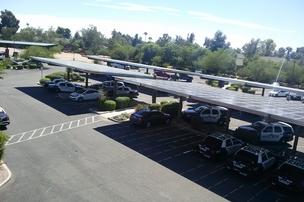 Solar arrangement installed at Mesa Red Mountain Badge Station