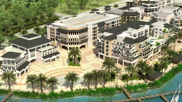 2 Palm Beach Hotels To Debut In Winter 6 Undergo Millions A Rendering Of The Wyndham Grand Jupiter At Harbourside Place S Plaza Which Will House Several