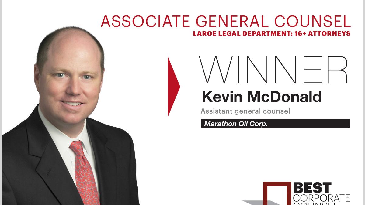 Marathon s Kevin McDonald wins Best Corporate Counsel Associate