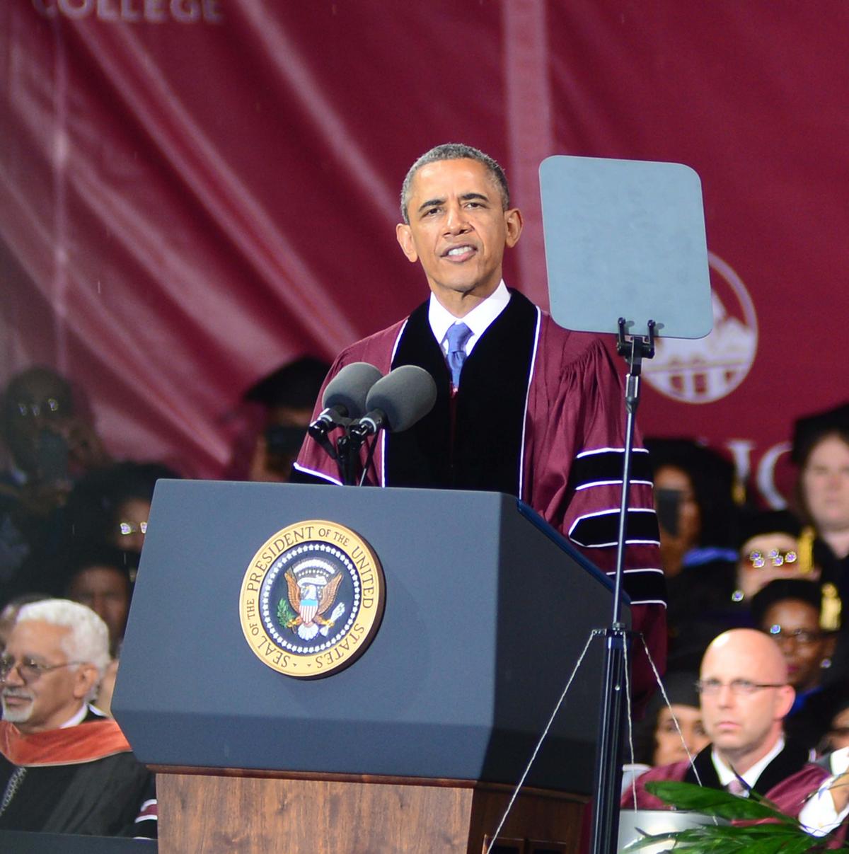 SLIDESHOW Obama a Morehouse Man during soggy commencement