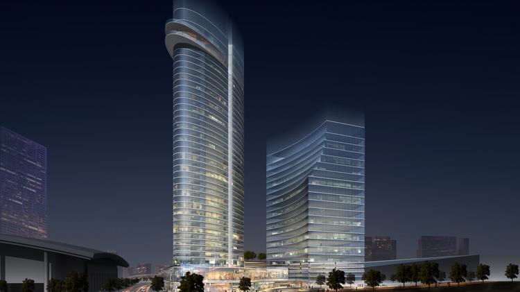 Turnberry To Build 35 Story Luxury Marriott Hotel Office Tower In A Rendering Of The 35 Story Jw Marriott Hotel And 400 000 Square Foot