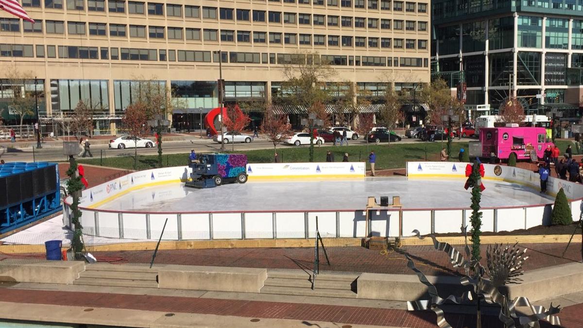 Inner Harbor ice rink opens with support of local sponsors; no national