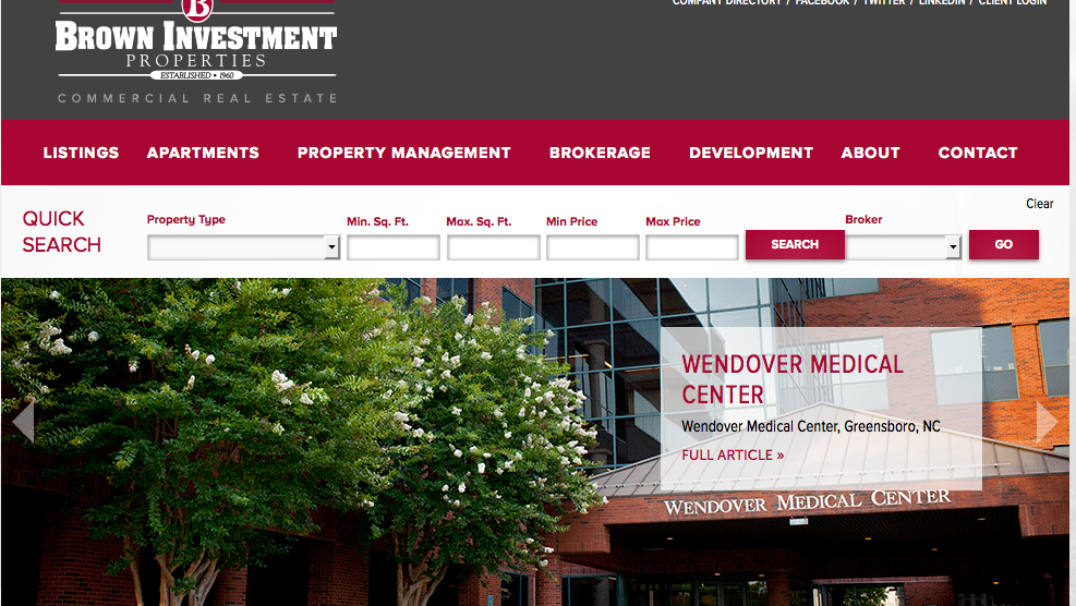 Brown Investment Properties launches new website Triad Business Journal