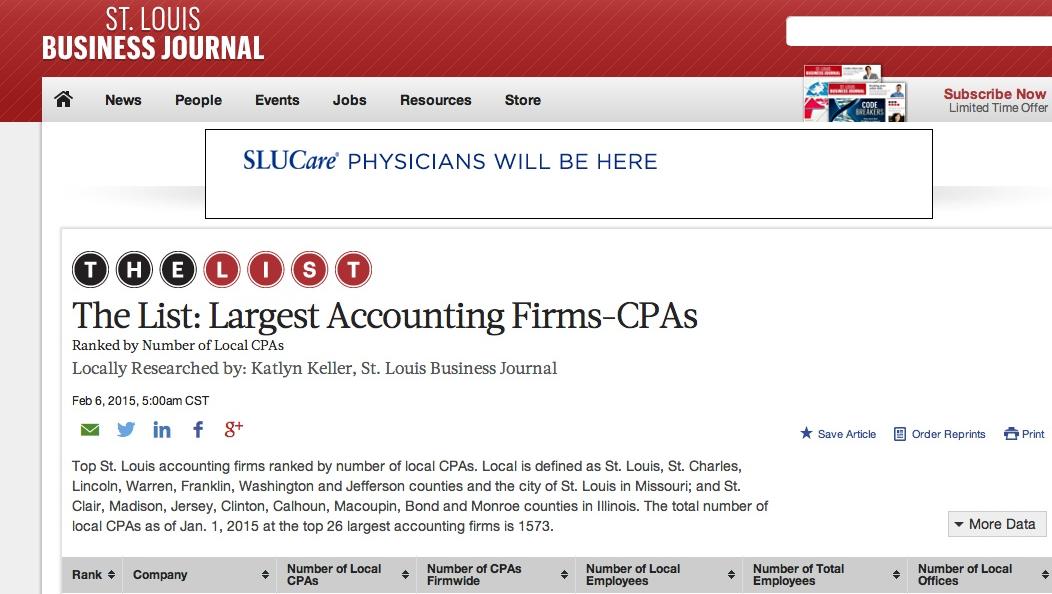 PwC maintains top of the accounting firms list St. Louis Business Journal