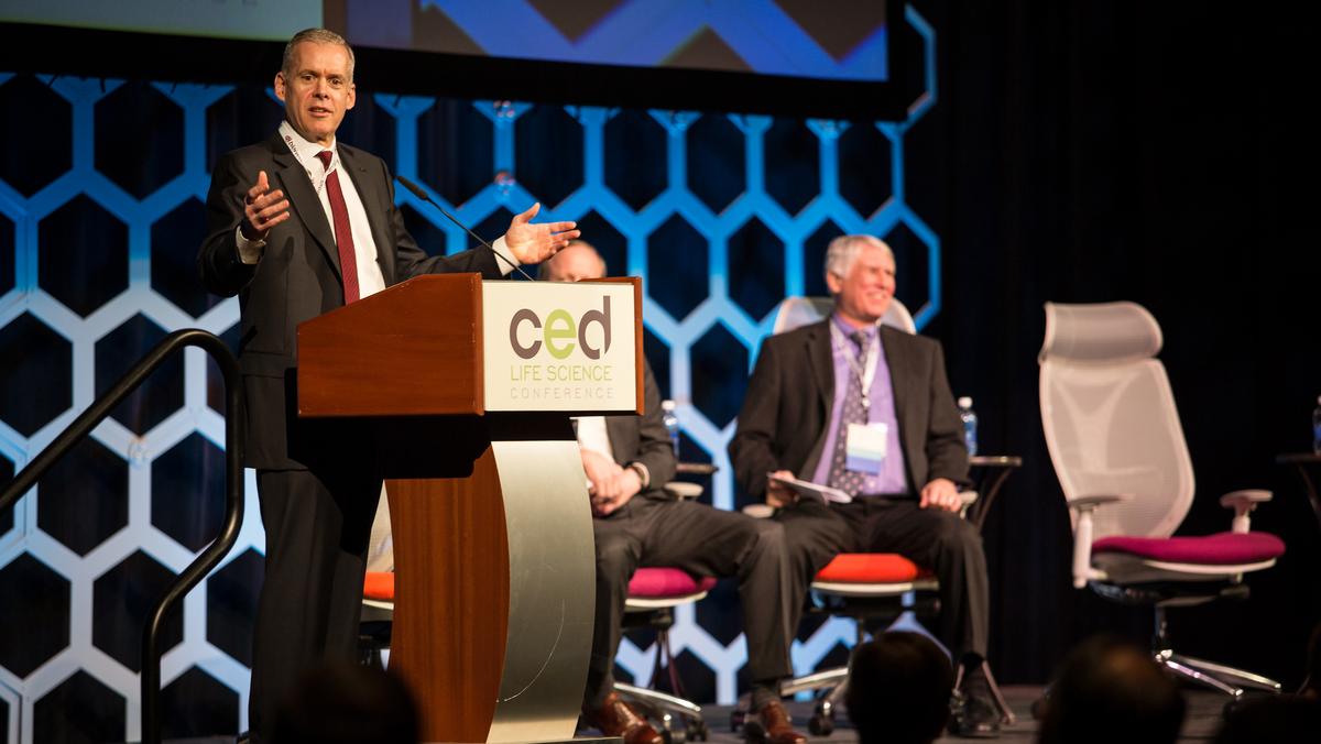 Image of the day Quintiles CEO Tom Pike talks during the CED Life