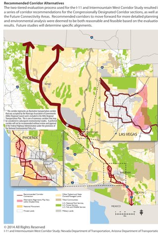 Map of study area showing Phoenix, Arizona and Las Vegas, Nevada