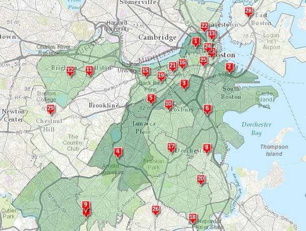 zip code map of boston Map Boston Property Tax Assessment Increases By Zip Code Bbj zip code map of boston