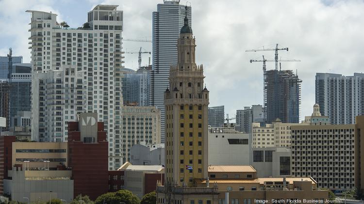 Skyline view of downtown Miami, Florida.