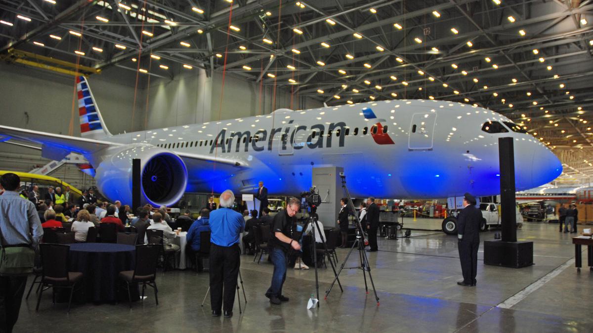 American Airlines shows off its new Boeing 787 Dreamliner Charlotte
